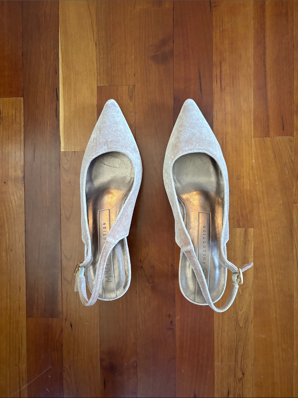 Marks & Spencer Pointed Slingback Heels in Light Taupe Metallic